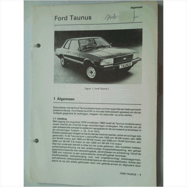 Ford Taunus Vraagbaak losbladig 1980 #1 Nederlands, Ophalen of Verzenden, Gelezen, Ford