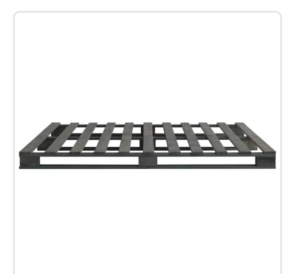 Palletframe bed antraciet 120 breed, Ophalen, Gebruikt, Twijfelaar, 120 cm