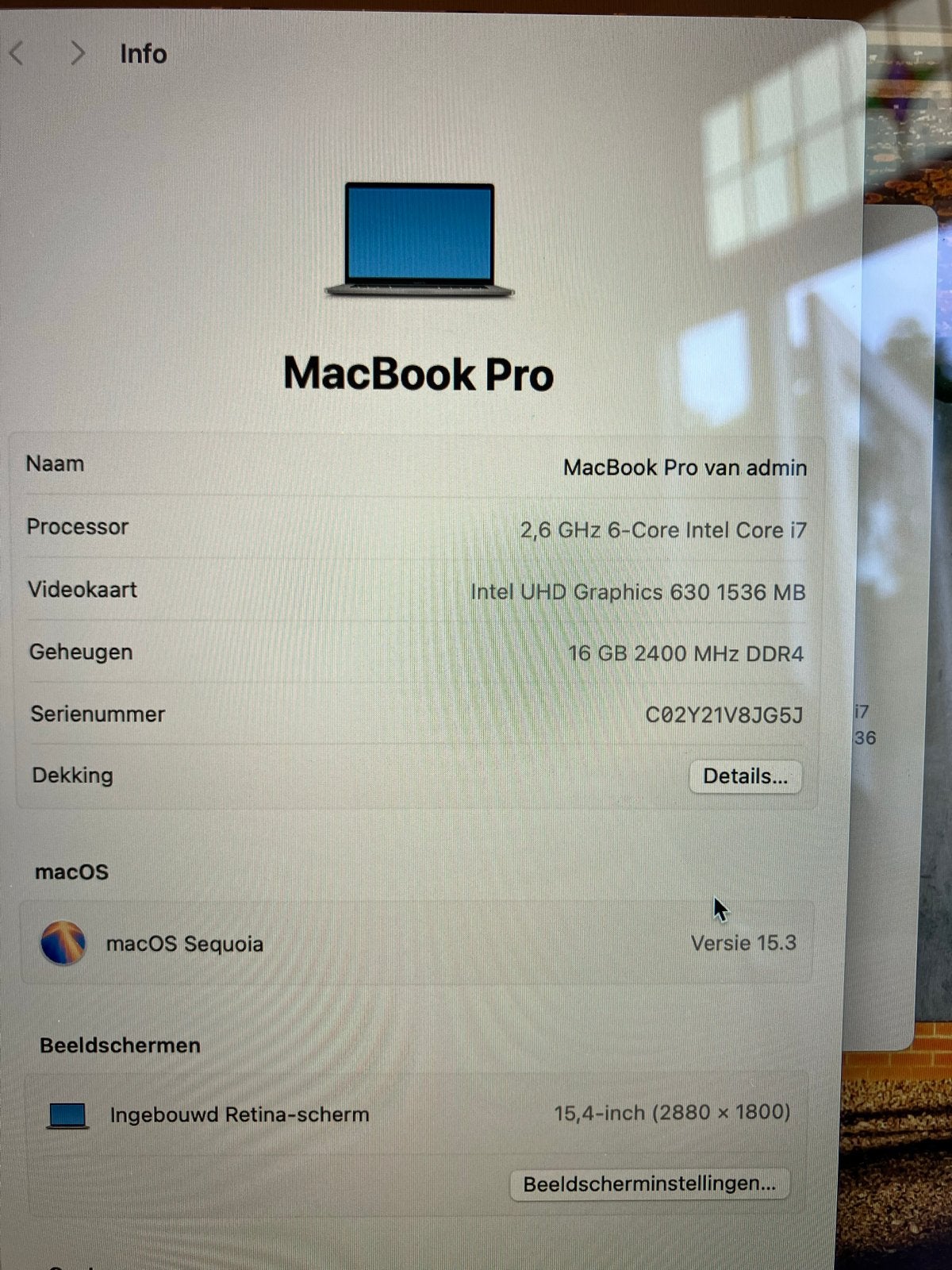 MacBook Pro 15.4 inch 2019 Space Gray - 16GB RAM, 2.6GHz i7, Computers en Software, 2 tot 3 Ghz, Zo goed als nieuw, Onbekend, 16 GB