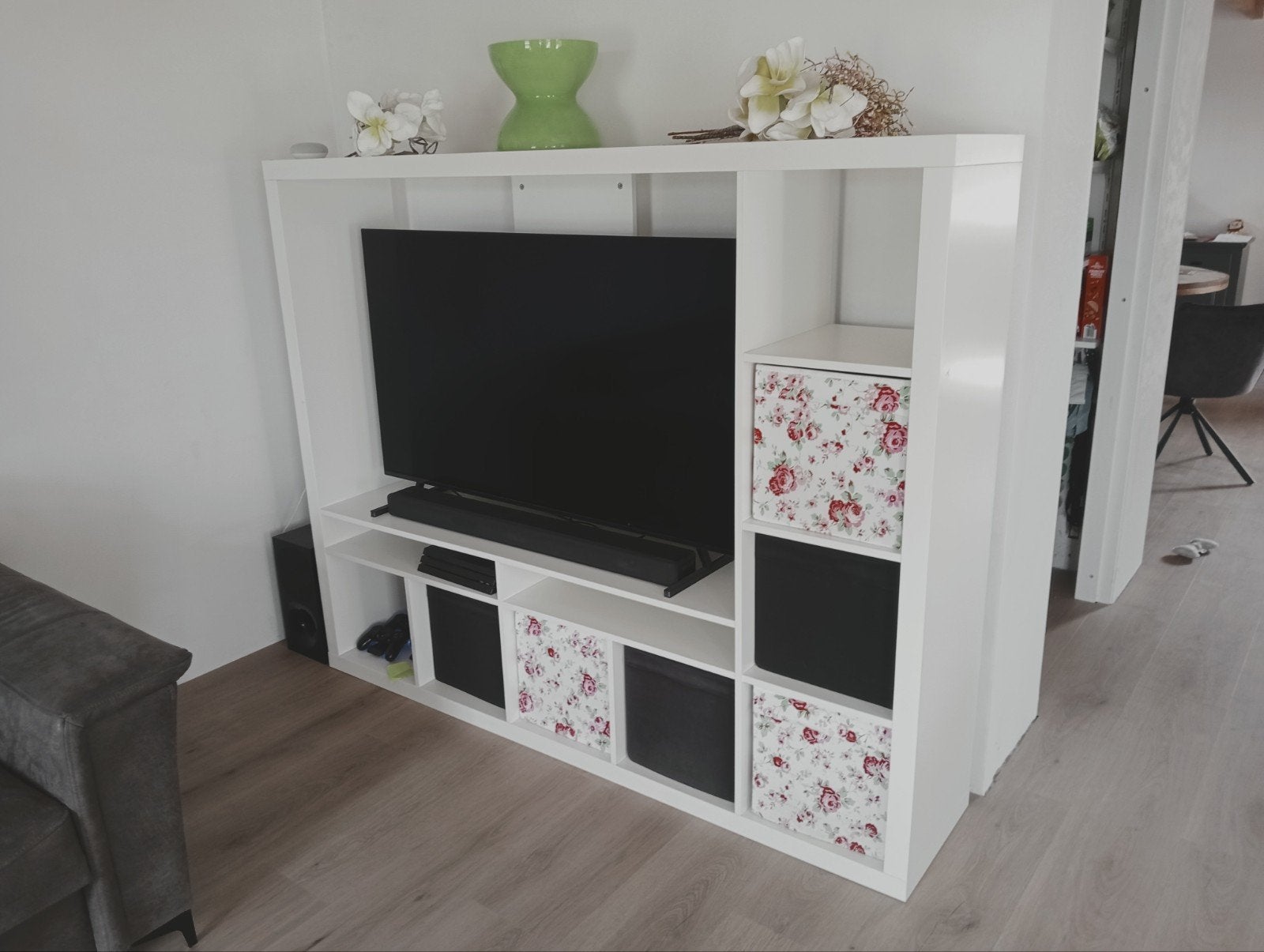 IKEA TV-meubel/Kallax kast met kleine beschadiging, Ophalen, Gebruikt, 150 tot 200 cm, 150 tot 200 cm