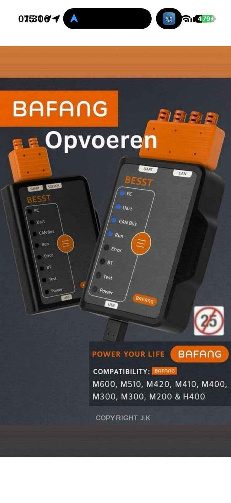 Bafang opvoeren / ontgrenzen / snelheidslimiet verwijderen, Ophalen, Nieuw