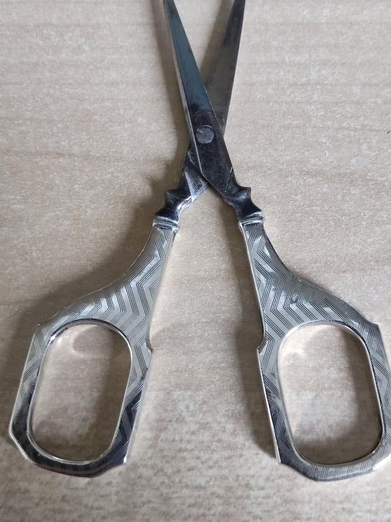 brocante - zilveren borduurschaartje ca. 1920, Antiek en Kunst, Ophalen of Verzenden