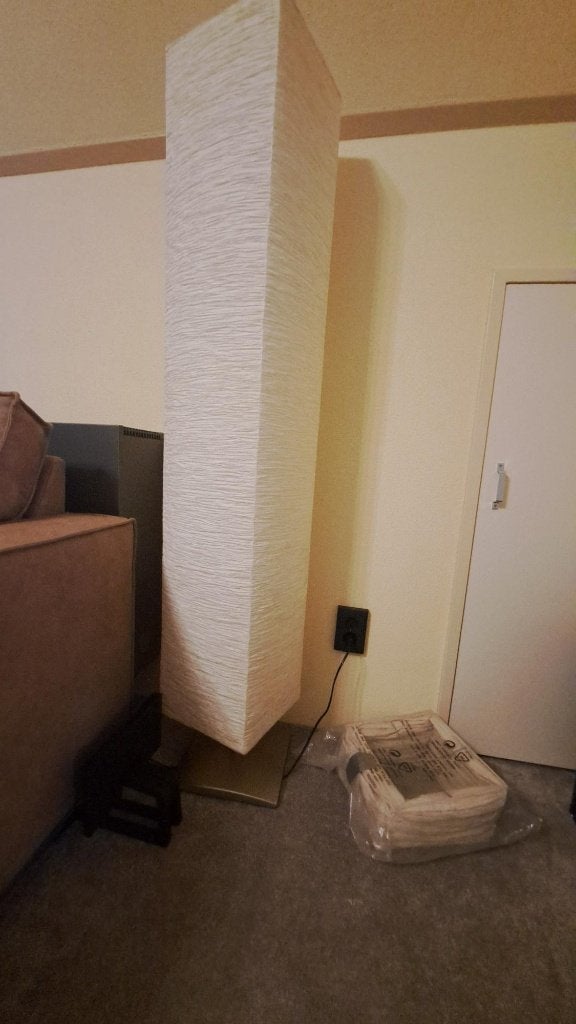 vloerlamp met papieren kap, met reservekap, Ophalen, Zo goed als nieuw, 150 tot 200 cm