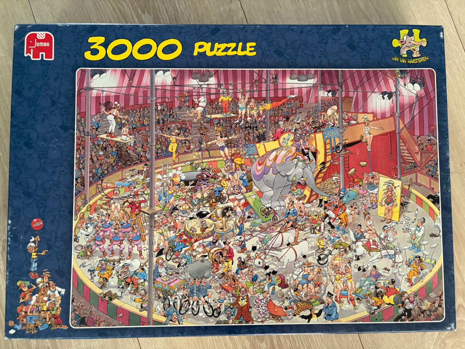 Jan van Haasteren 3000 - het circus, Ophalen of Verzenden, Meer dan 1500 stukjes, Zo goed als nieuw, Legpuzzel