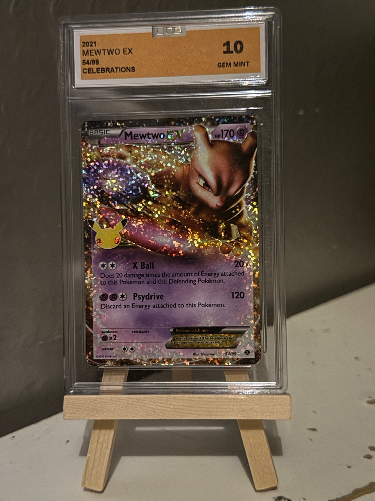 Mewtwo EX Celebrations 2021 Gem Mint 10 Graded Pokémon Kaart, Ophalen of Verzenden, Nieuw, Losse kaart, Foil