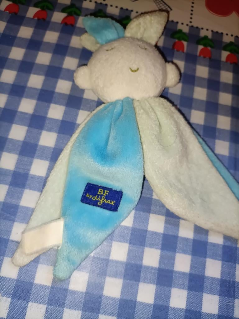 Difrax harlekijn knuffelpopje knuffeldoekje tuttepopje, Ophalen of Verzenden, Zo goed als nieuw, Konijn