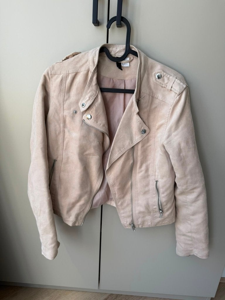 Suede jasje, H&M, Beige, Ophalen of Verzenden, Zo goed als nieuw