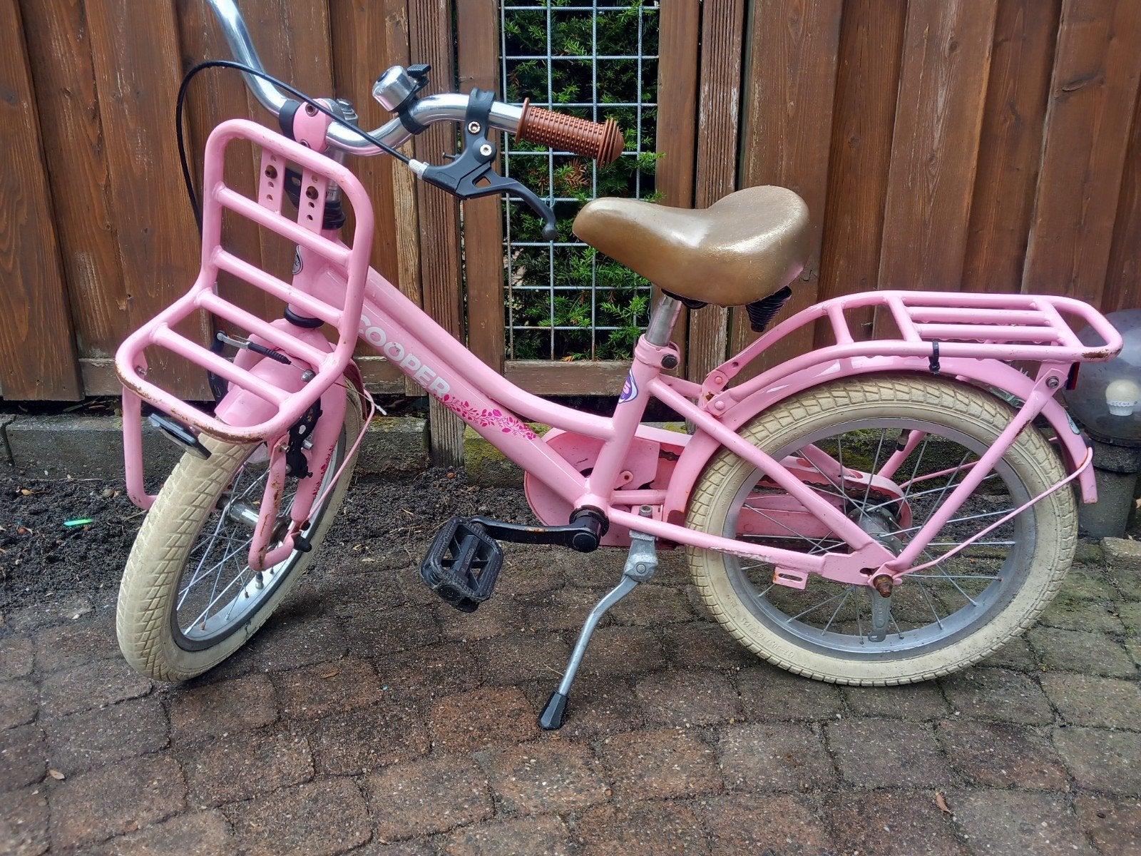 Leuke kinderfiets roze., Fietsen en Brommers, Fietsen | Kinderfietsjes, Ophalen, Gebruikt, Velgrem, 16 tot 20 inch