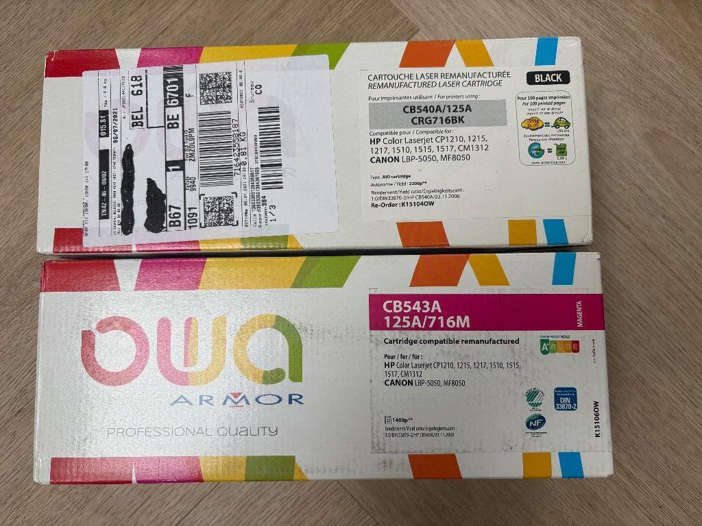 2 huismerk toners CB540A-CB543A zwart en magenta (HP 125A), Computers en Software, Printerbenodigdheden, Nieuw, Toner, Ophalen of Verzenden