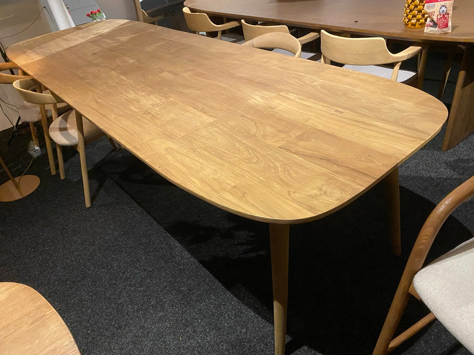 Tafel Tabassum 300x100 deens ovaal van gerecycled teakhout, Ophalen, 100 tot 150 cm, Teakhout, Vijf personen of meer