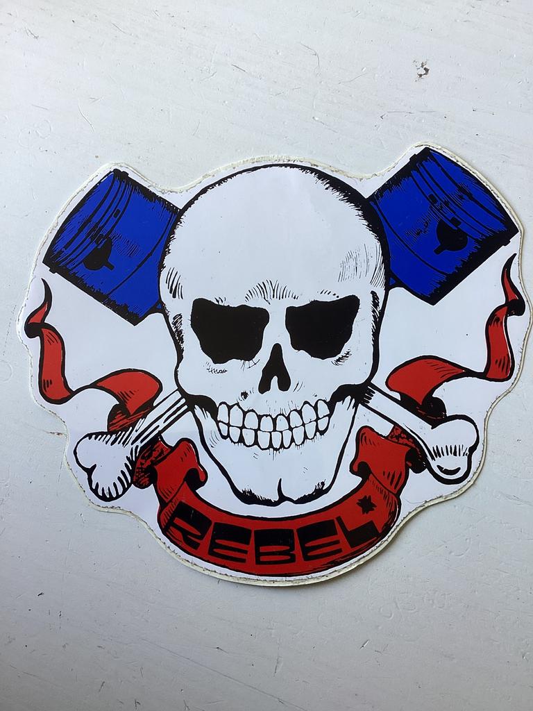 Sticker Rebel (doodshoofd), Verzenden, Zo goed als nieuw