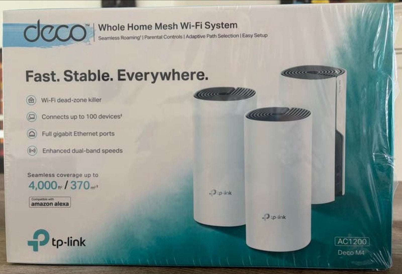 TP-Link Deco M4 AC1200 Whole Home Mesh Wi-Fi Systeem (3-pack, Computers en Software, Routers en Modems, Ophalen of Verzenden, Zo goed als nieuw