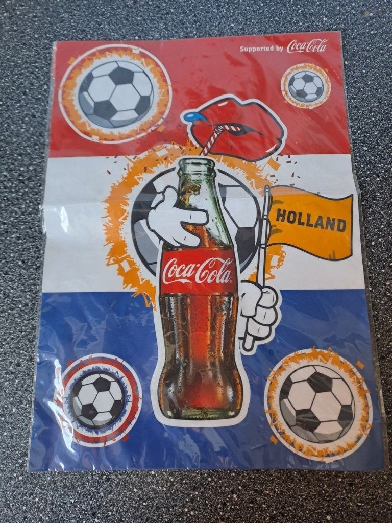 Coca-Cola Holland Voetbal Statische Stickers EK WK, Ophalen of Verzenden, Zo goed als nieuw, Bedrijf of Vereniging