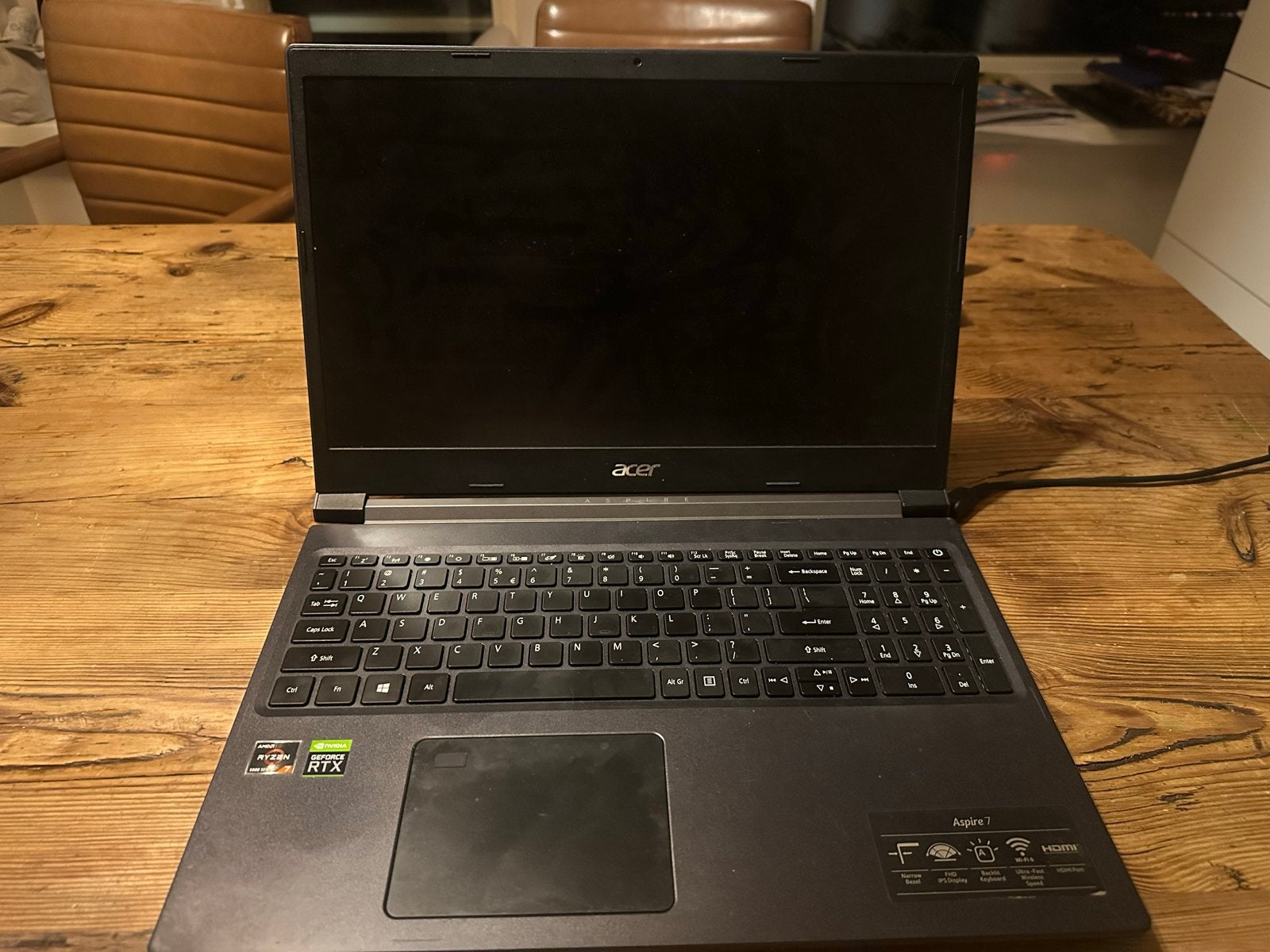 Acer Aspire 7 rtx 3050ti ryzen 5 5600U, lees beschrijving!!, Computers en Software, Windows Laptops, Gebruikt, Met videokaart