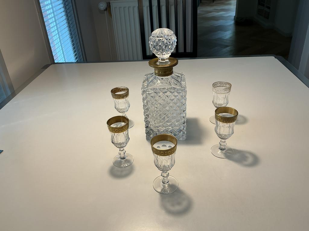 Baccarat Kristallen karaf met 5 likeurglaasjes, Antiek en Kunst, Antiek | Glas en Kristal, Ophalen of Verzenden