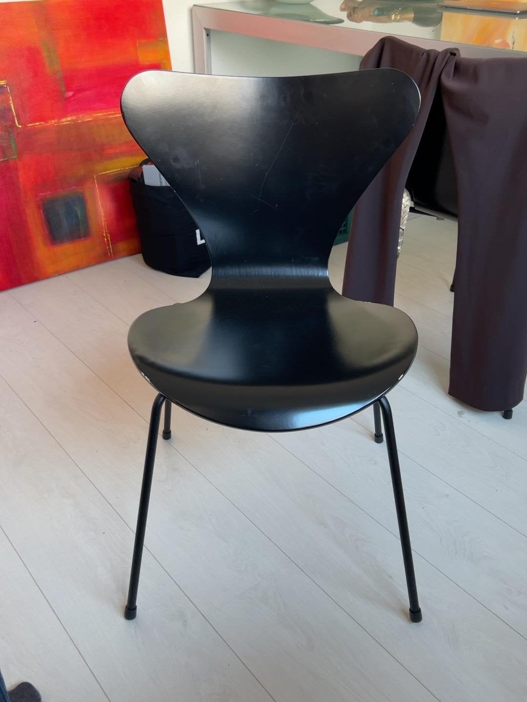 6 originele Fritz Hansen designstoelen | Deens design, Ophalen, Gebruikt, Zwart, Vijf, Zes of meer stoelen