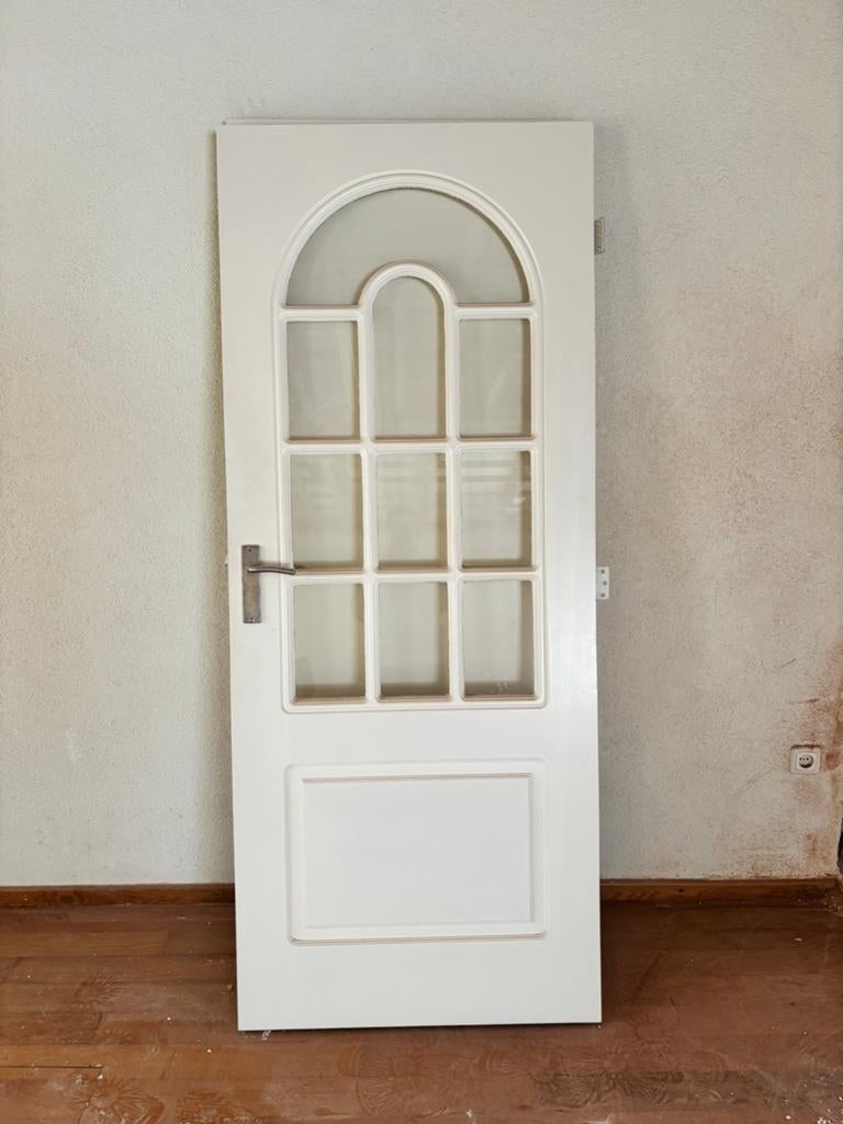 Binnendeur met glas, 2 stuks!, Doe-het-zelf en Verbouw, Deuren en Horren, Ophalen, Gebruikt, 80 tot 100 cm, Binnendeur