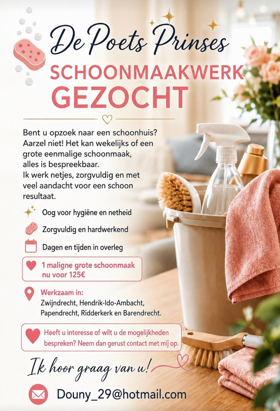 Schoonmaakster, Overige uren, Overige niveaus, Vanaf 3 jaar, Overige vormen