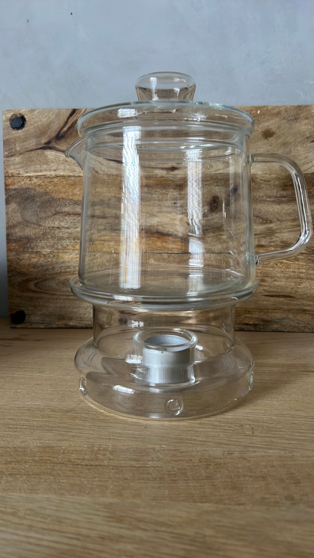 Douwe Egbers glazen theepot met theelichtje, Ophalen, Wit, Overige merken, Glas