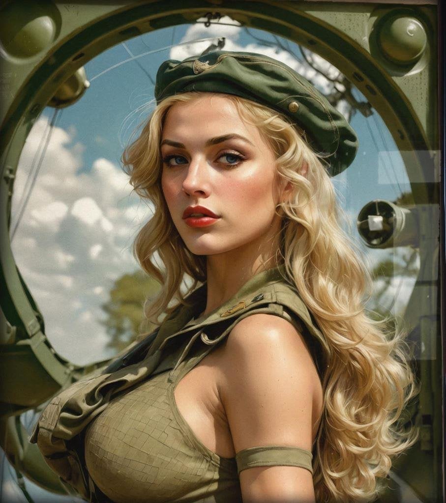 Poster in Frame Sexy Lingerie Leger Girl USA WW2 Pinup, Verzenden, Landmacht, Amerika, Foto of Poster