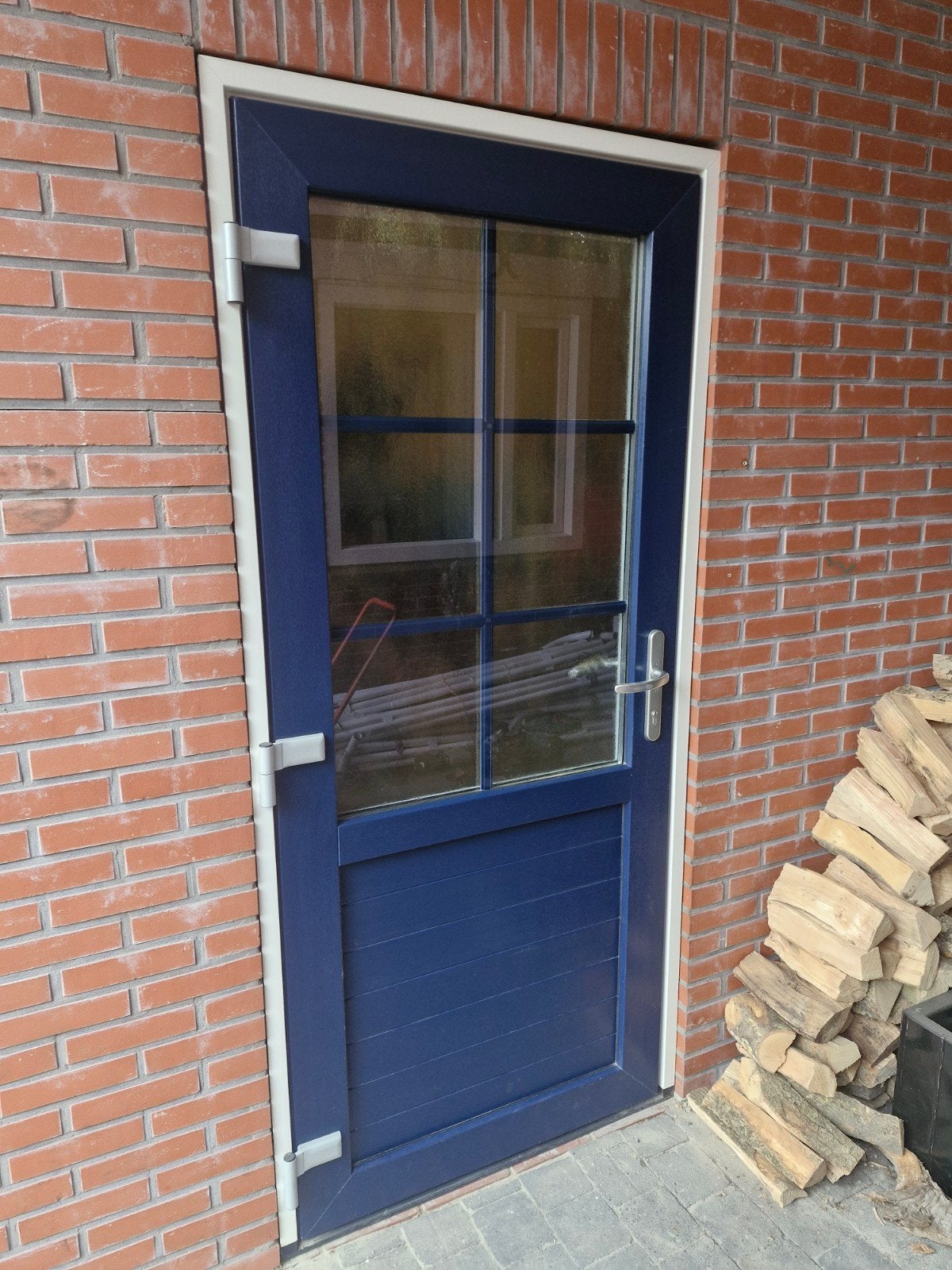 Zo goed als nieuwe kunststof deur met kozijn, Doe-het-zelf en Verbouw, Deuren en Horren, Ophalen, Kunststof, 200 tot 215 cm, Buitendeur