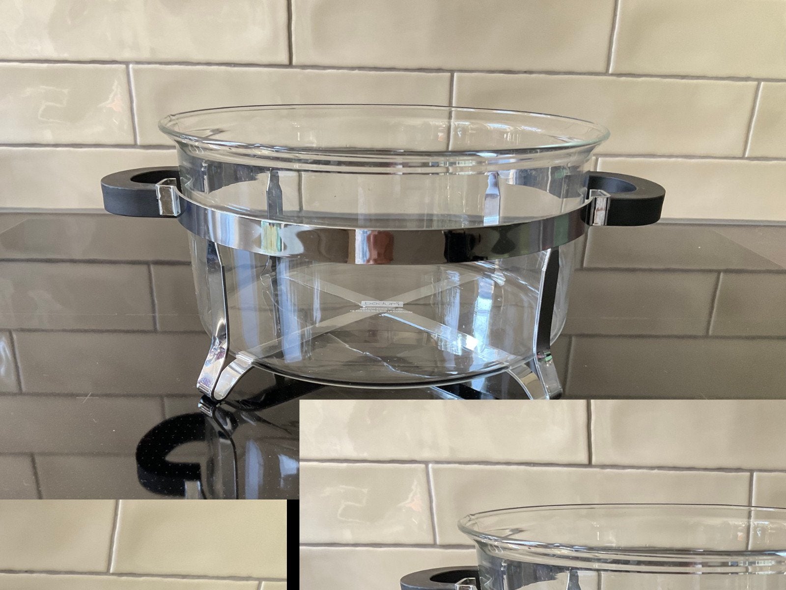 Bodum Chambord ovenschaal met houder, Ophalen of Verzenden, Overige stijlen, Glas, Schaal of Schalen