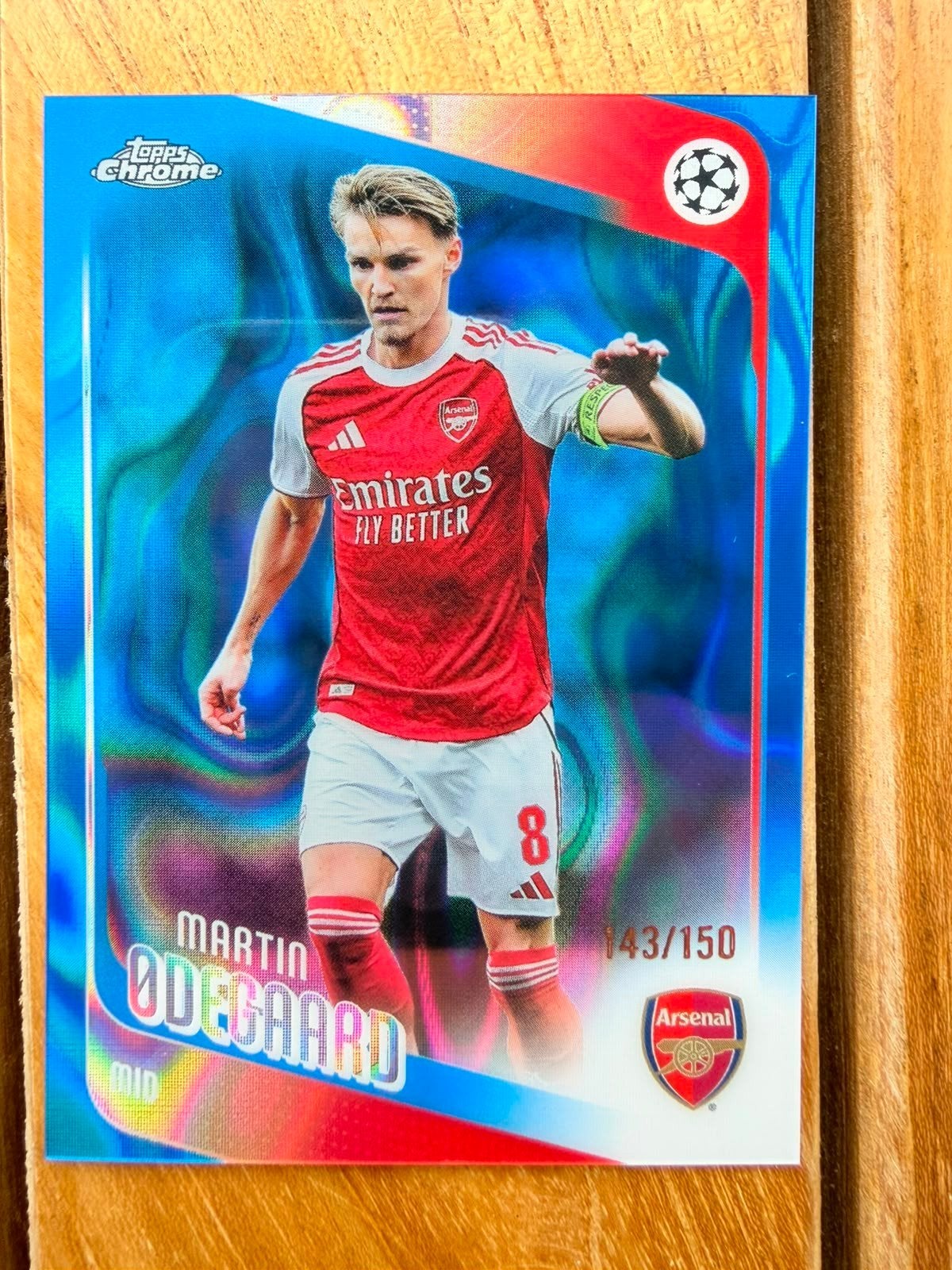 Ødegaard Topps Chrome Blue /150 #143, Ophalen of Verzenden, Zo goed als nieuw, Plaatje