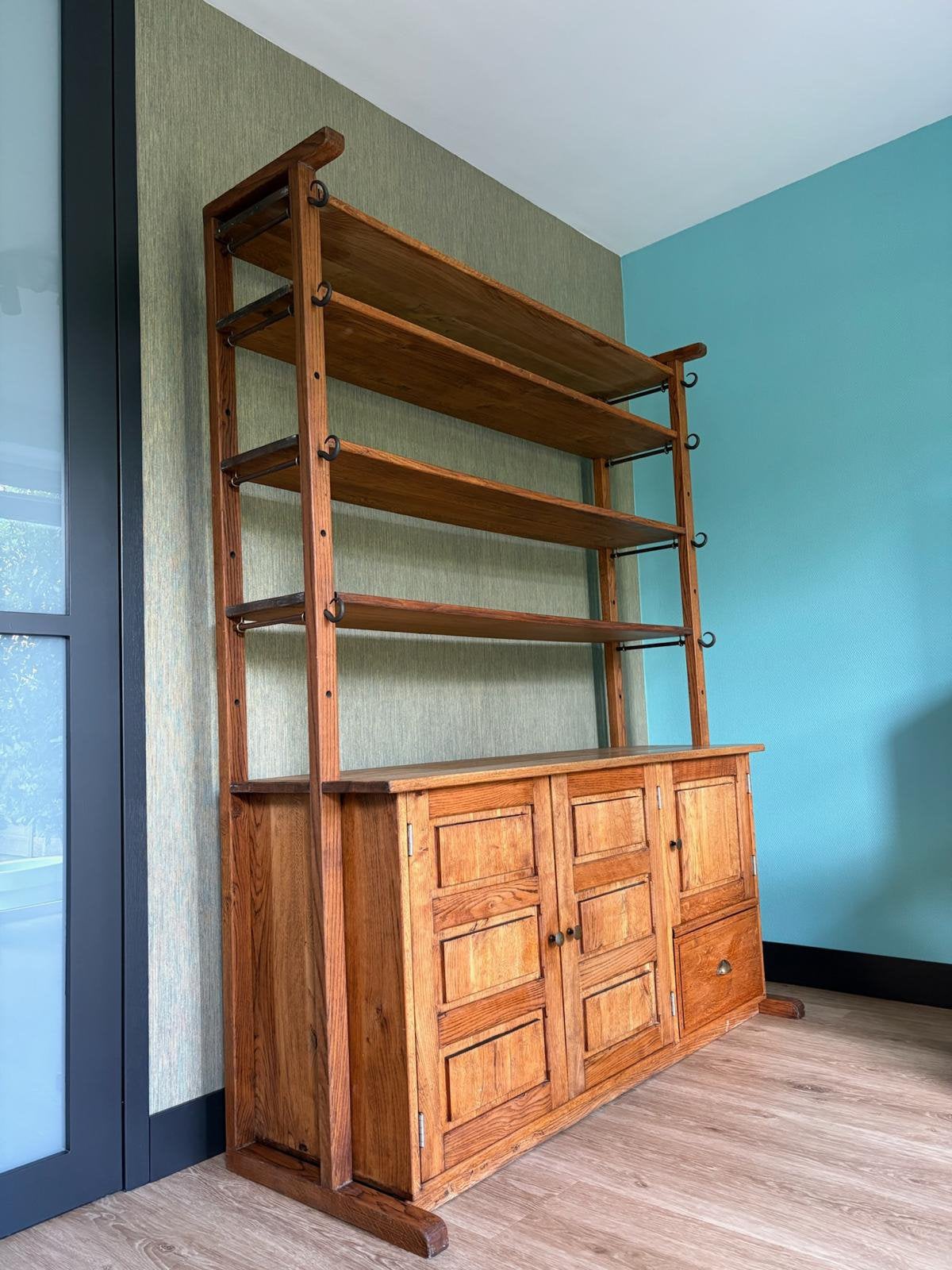 Kaaskast eiken, breedte 150 cm, Ophalen, Gebruikt, Eikenhout, 150 tot 200 cm