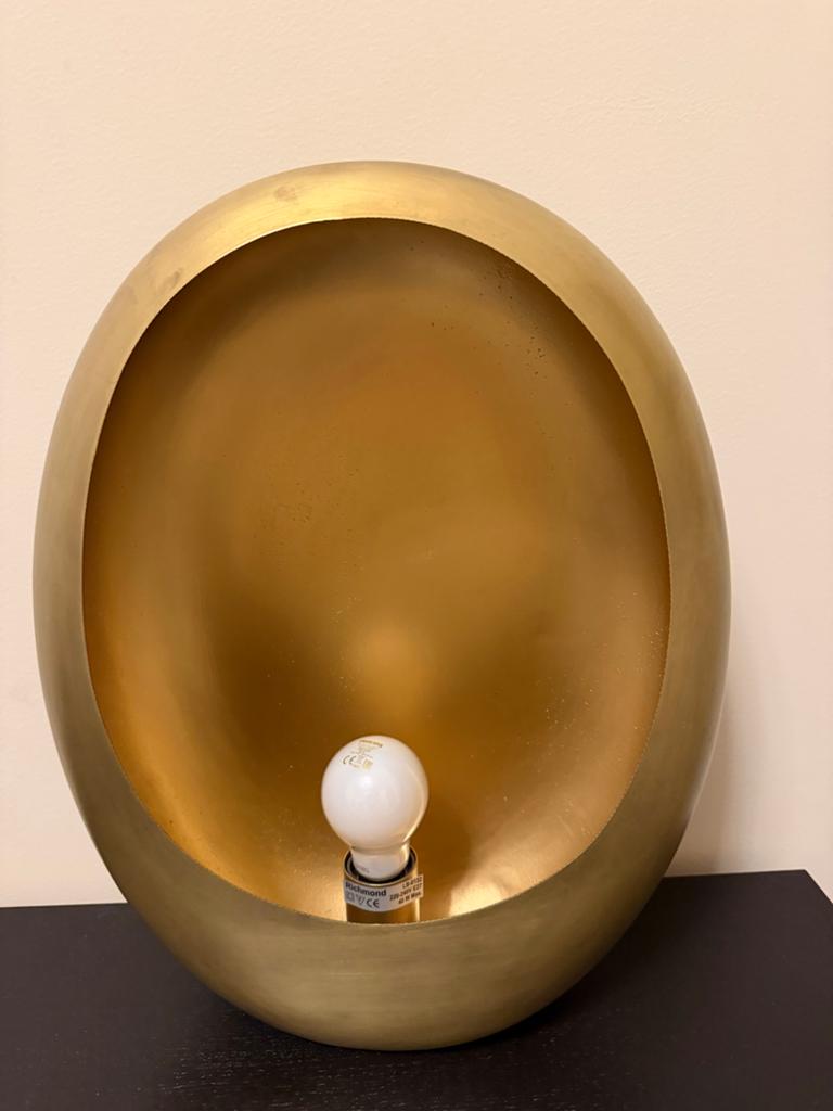 Gouden ovale tafellamp - Modern design, Huis en Inrichting, Lampen | Tafellampen, Ophalen, Zo goed als nieuw, Metaal, Minder dan 50 cm