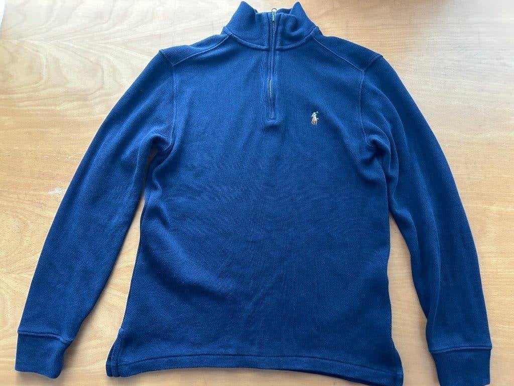 Polo Ralph Lauren fine knitted trui met rits blauw maat 158, Kinderen en Baby's, Kinderkleding | Maat 158, Gebruikt, Trui of Vest