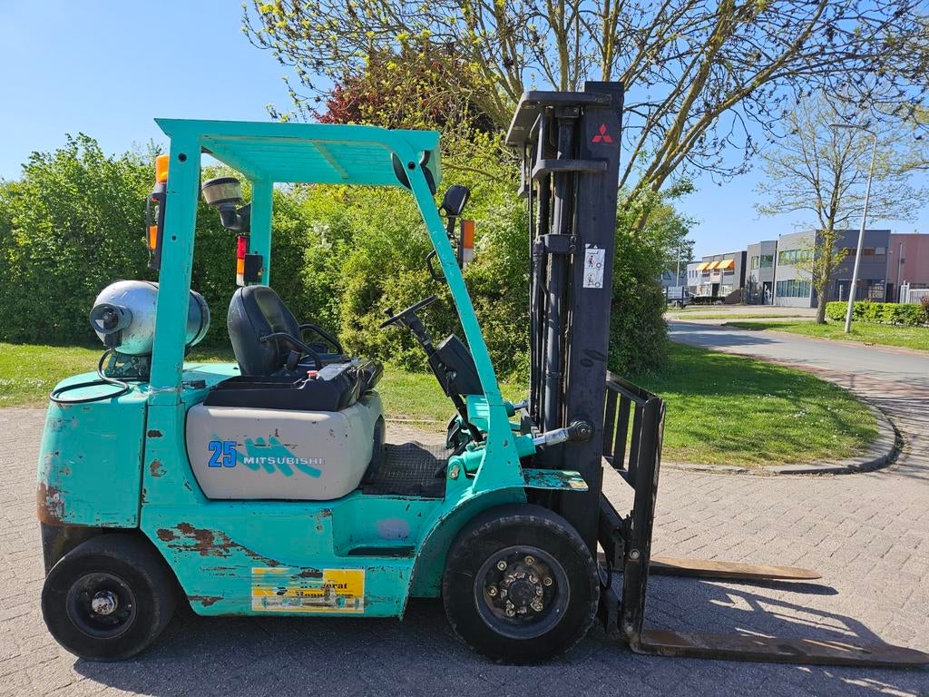 Mitsubishi FG25 LPG Heftruck - Triplo, Side-shift, 2500kg, LPG, Heftruck, Ophalen of Verzenden, Mitsubishi