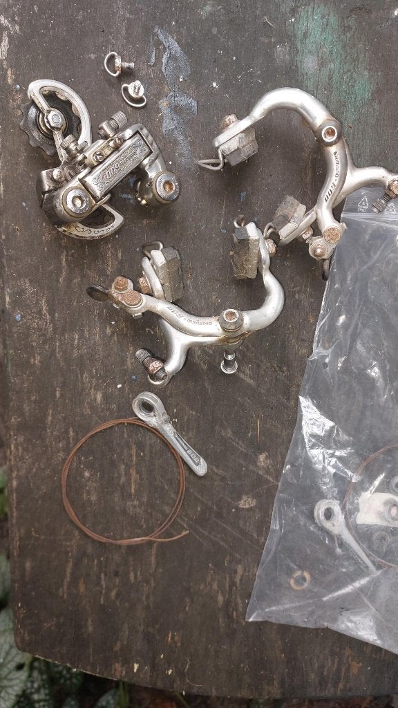 derailleur Shimano 600 remmen  commandeurs RX100 SIS, Gebruikt, Toerfiets, Ophalen of Verzenden, Derailleur of Ketting