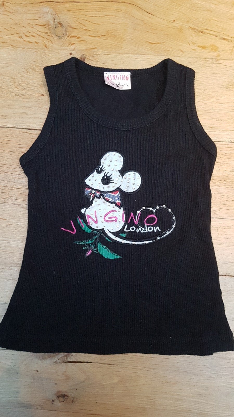 Vingino tanktop maat 92 met leuke muis, Kinderen en Baby's, Kinderkleding | Maat 92, Meisje, Ophalen of Verzenden, Zo goed als nieuw