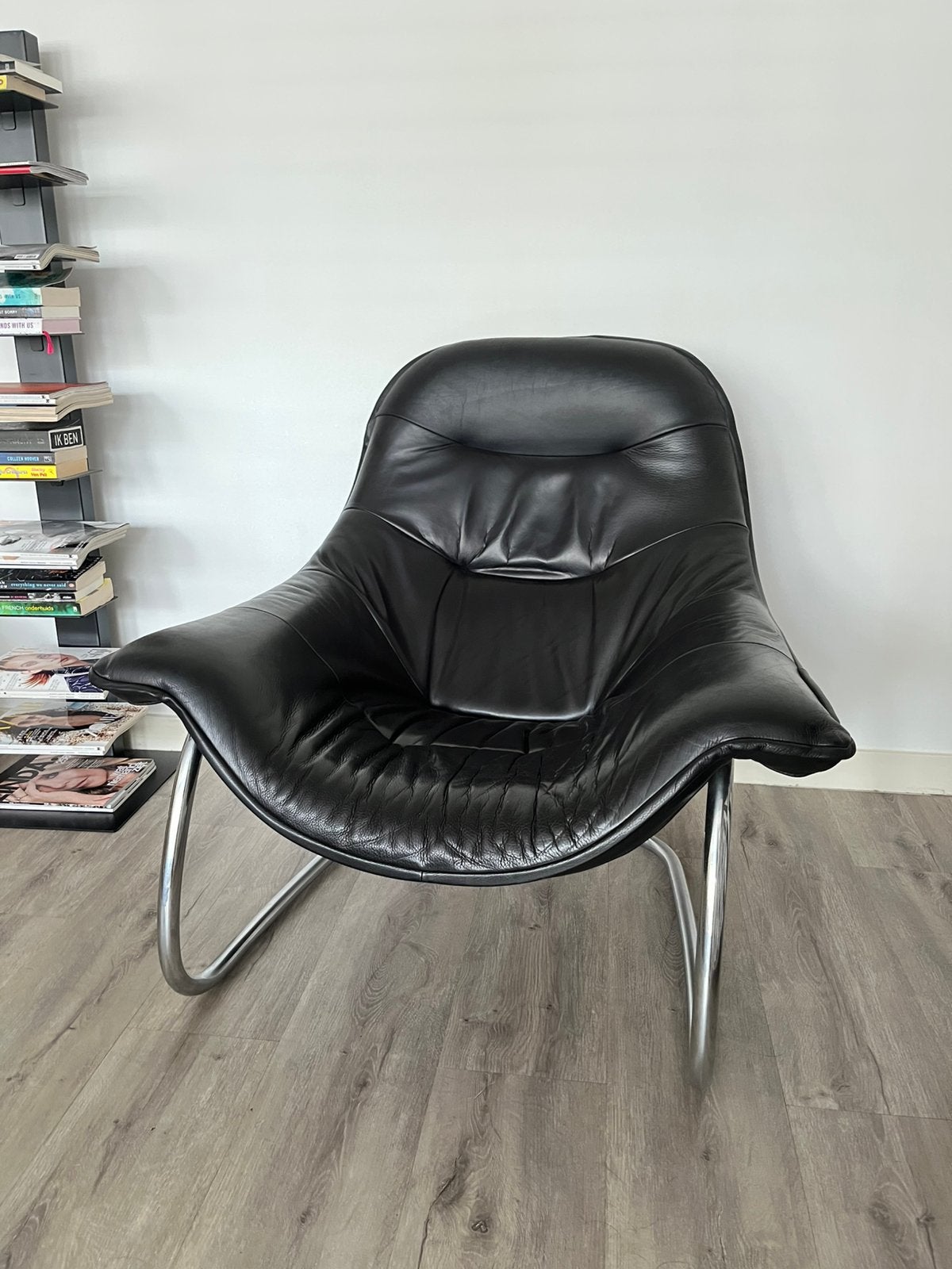 Leten fauteuil LABEL, Ophalen, Gebruikt, 100 tot 125 cm, Leer