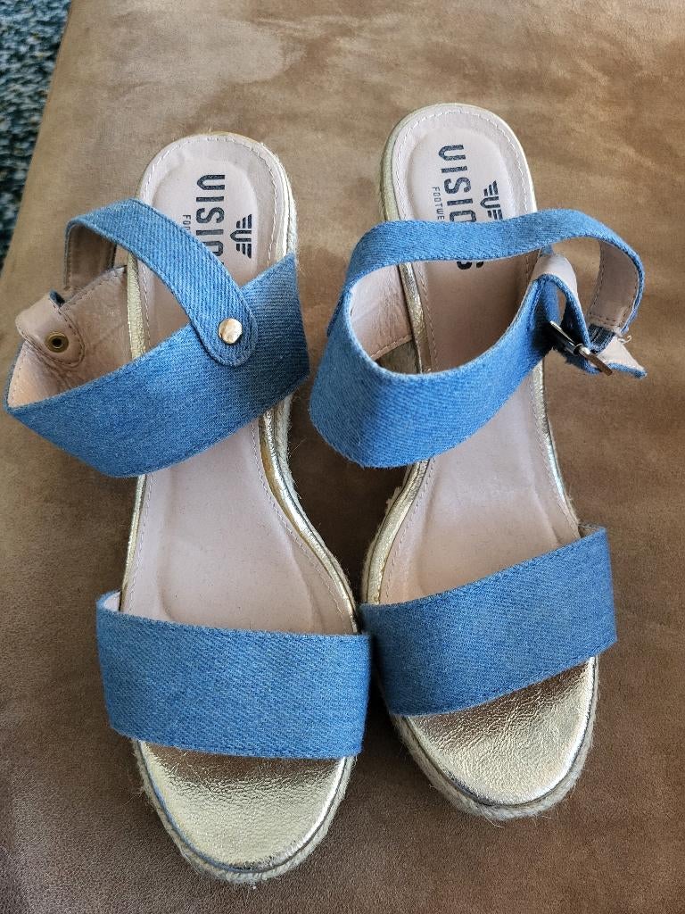 Sleehak, Kleding | Dames, Schoenen, Blauw, Zo goed als nieuw, Visions, Sandalen of Muiltjes