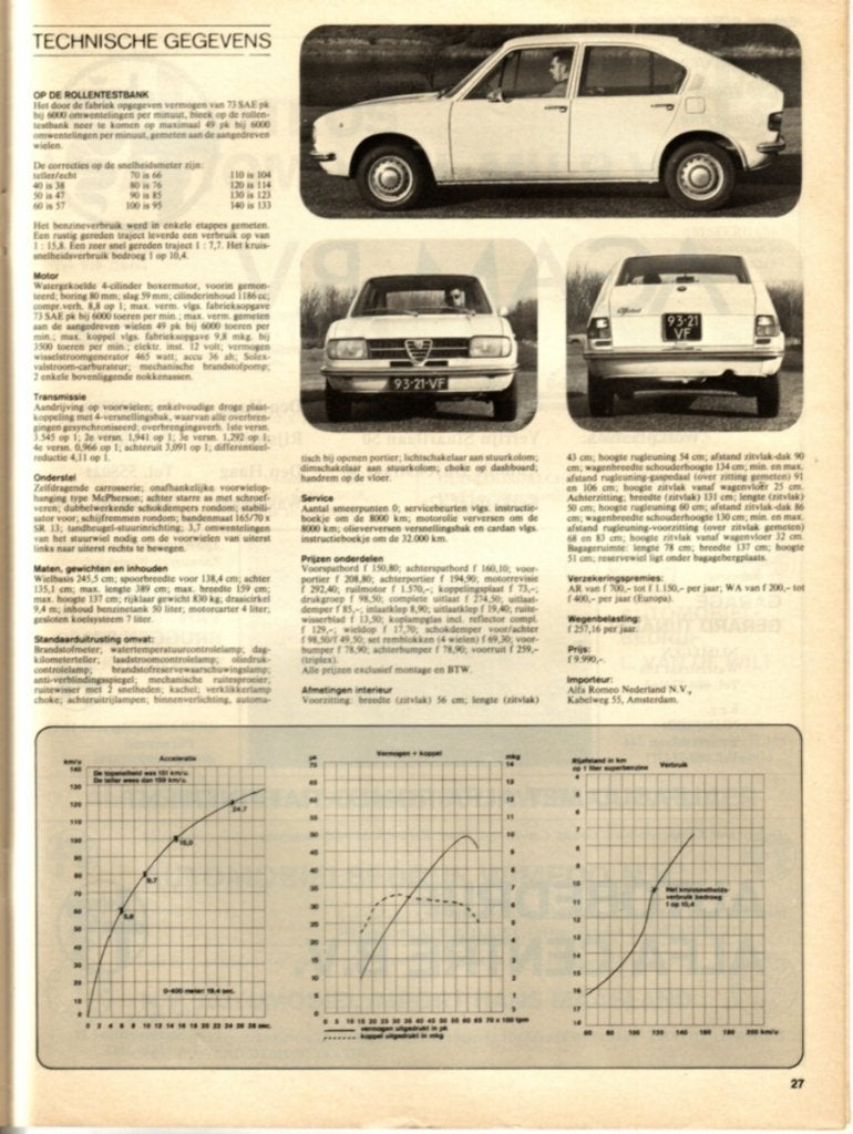 Autovisie test Alfasud 1973, Ophalen of Verzenden, Gelezen, Overige merken