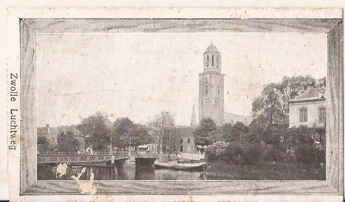 Verzamelplaatje Zwolle Luchtweg v/h J.P Coelingh Deventer, Verzamelen, Merken en Reclamevoorwerpen, Gebruikt, Overige typen, Ophalen of Verzenden