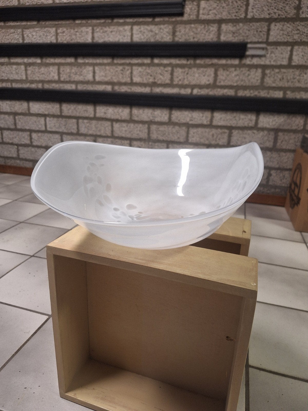 Glazen schaal, Ophalen, Zo goed als nieuw, Ovaal, Glas