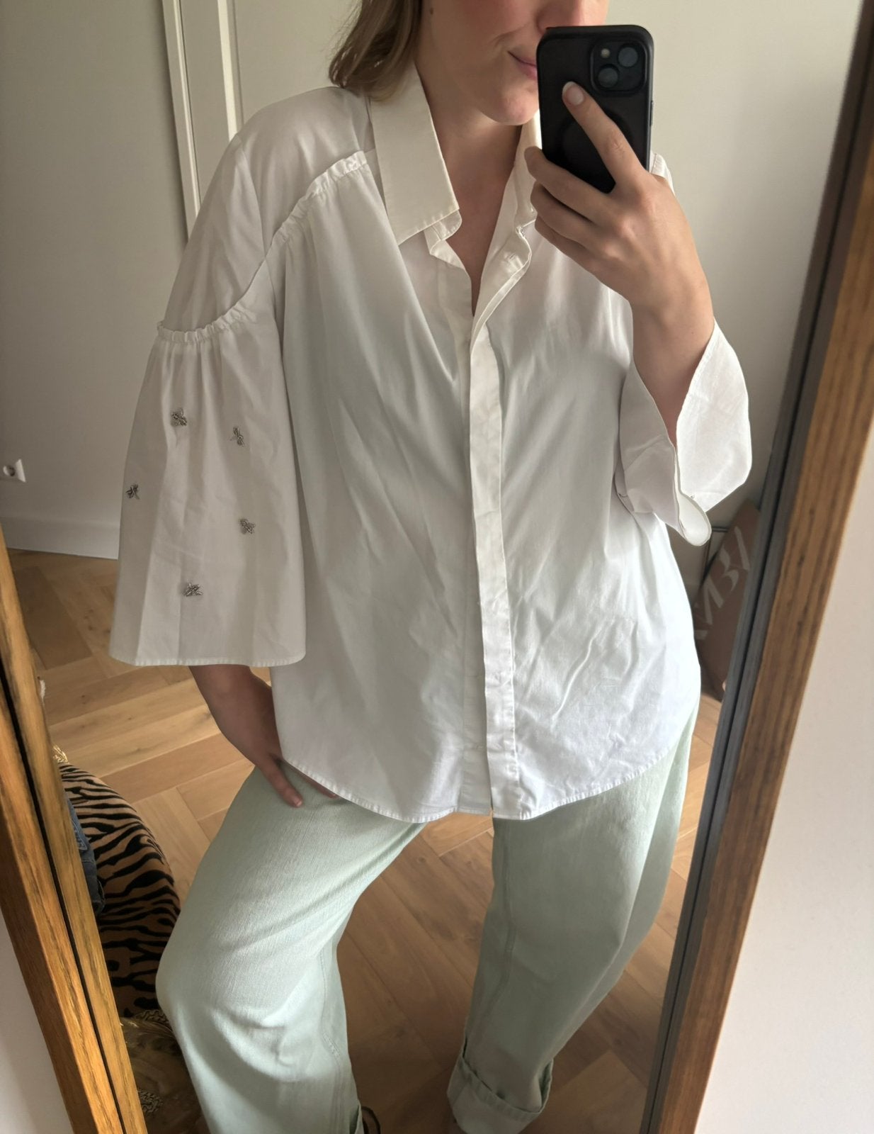 Caroline Biss Blouse, Verzenden, Zo goed als nieuw, Maat 38/40 (M), Wit