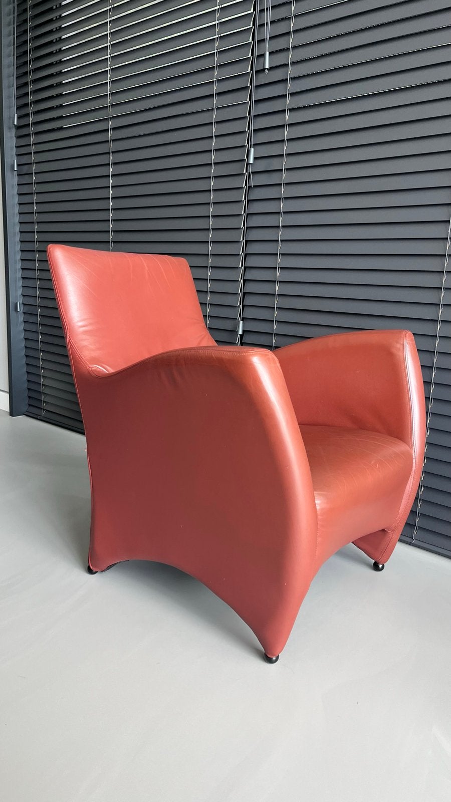 Comfortabele Roodbruine Leren Fauteuil, Huis en Inrichting, Fauteuils, Gebruikt, Leer, 75 tot 100 cm, Ophalen