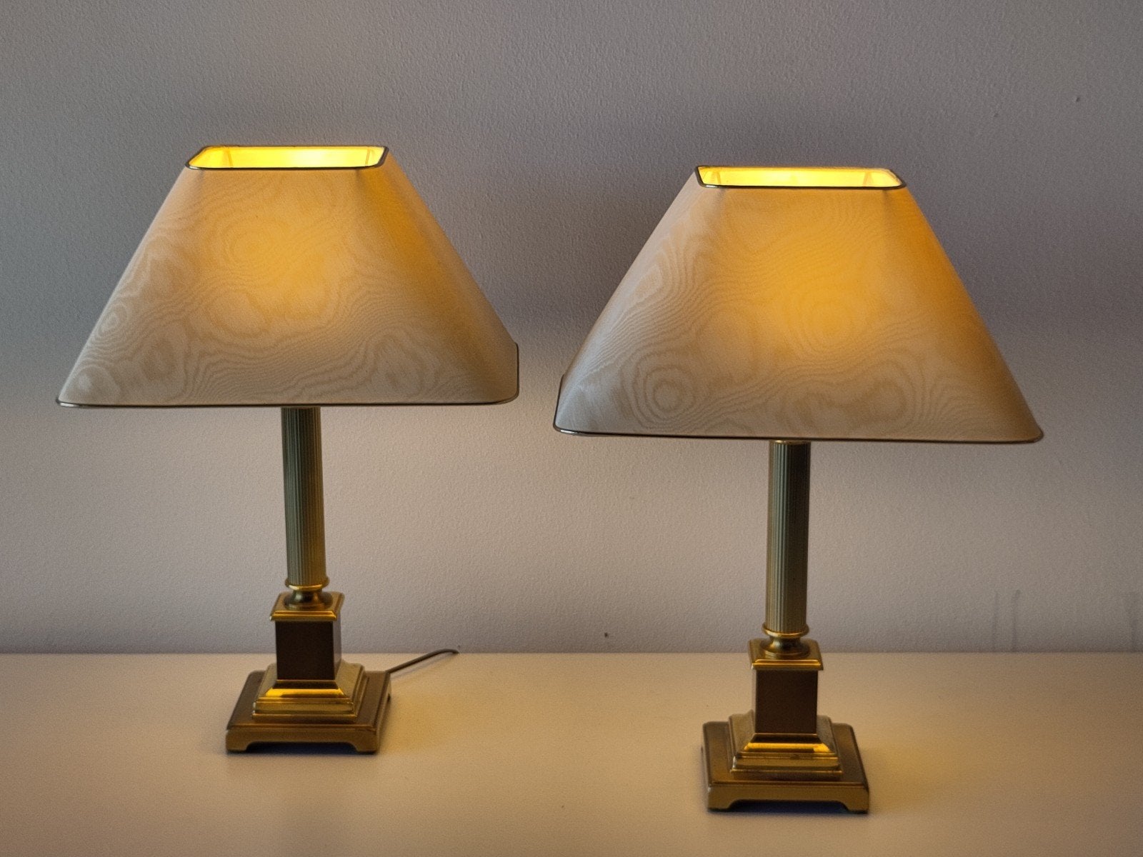 2x XL goudkleurige Herda lamp Hollywood Regency lampen, Bureaulamp, Gebruikt, Overige merken, 60 cm