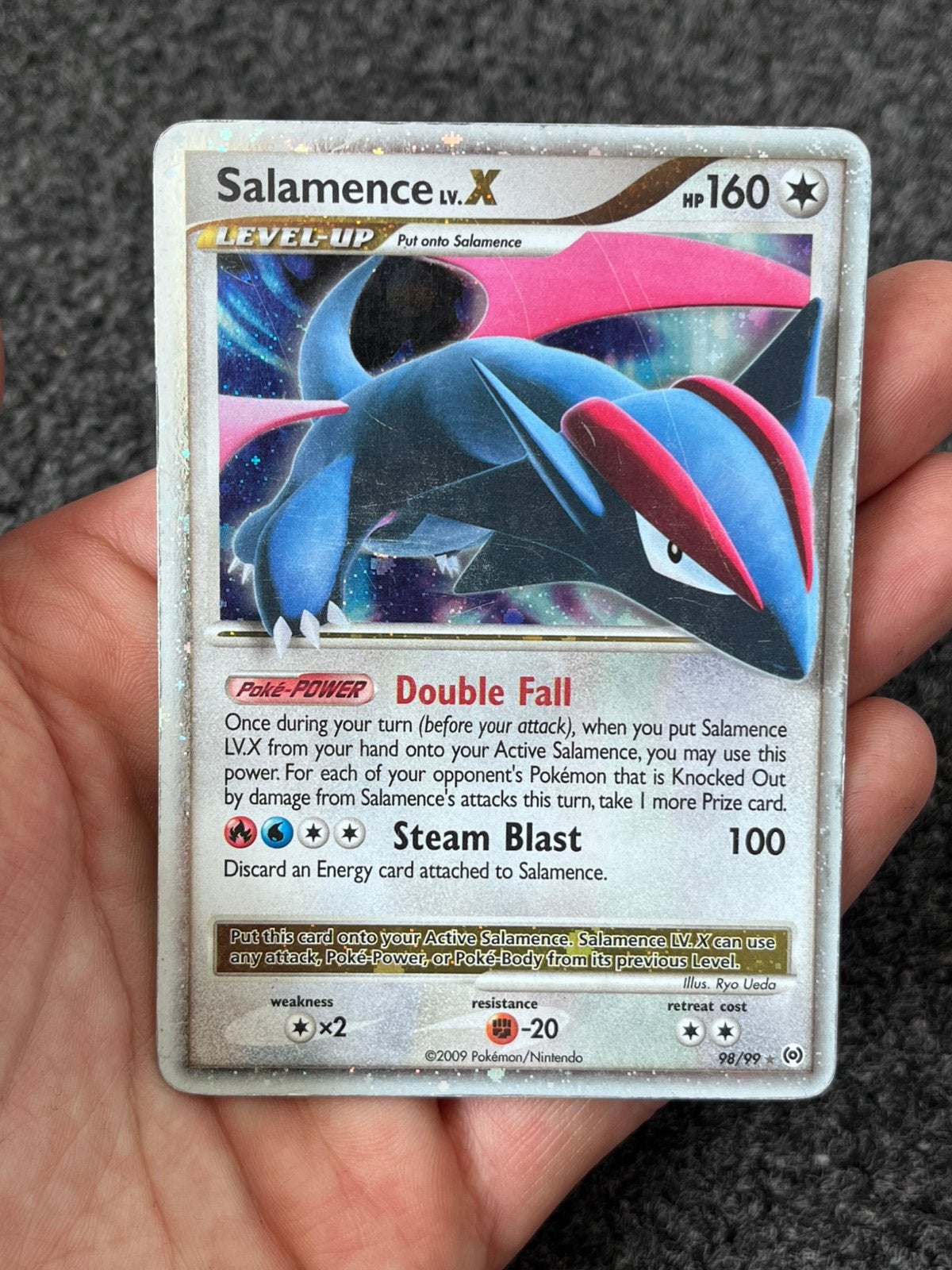 Pokémon Salamence Lv.X #98 Arceus - Good, Ophalen of Verzenden, Zo goed als nieuw, Losse kaart, Foil