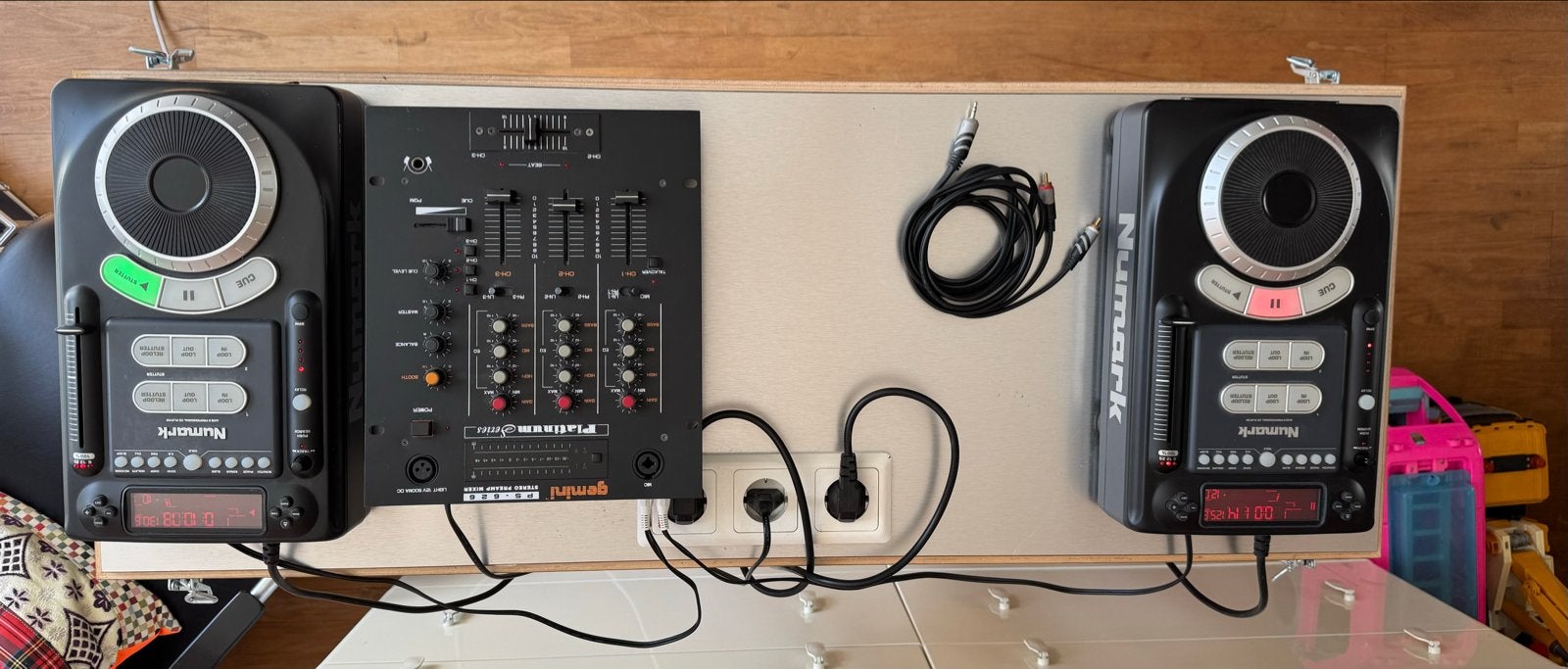 Complete DJ-set: Numark CD-spelers en Gemini mixer + cd’s, Ophalen, Gebruikt, Dj-set, Numark