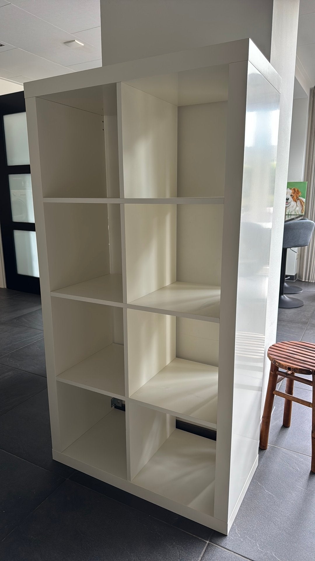 IKEA Kallax Kast - Wit - 8 vakken, Ophalen, Met plank(en), Gebruikt, 100 tot 150 cm