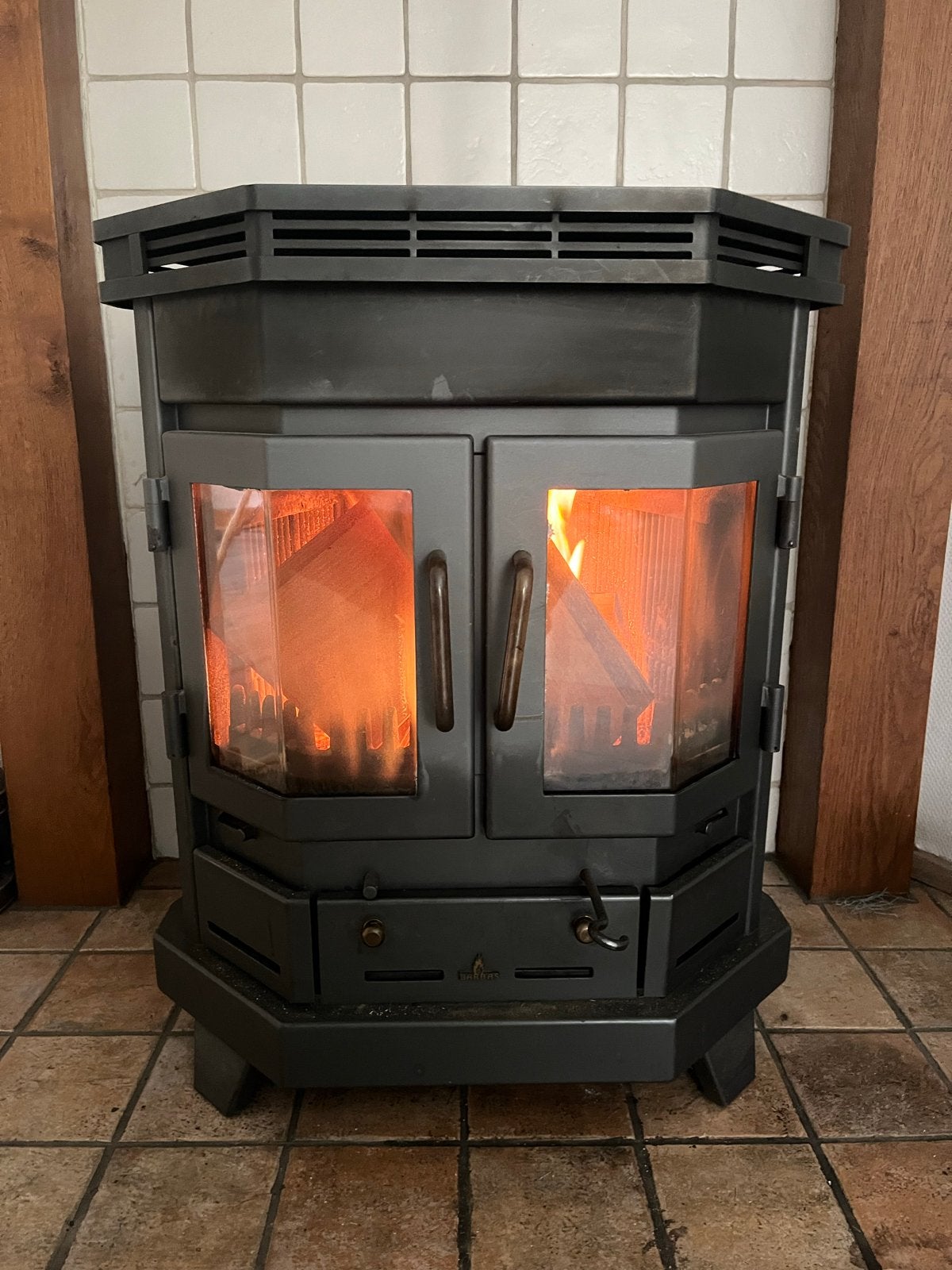 Barbas Rosolo 7 (7kW) houtkachel vrijstaand, Ophalen, Gebruikt, Houtkachel, Vrijstaand