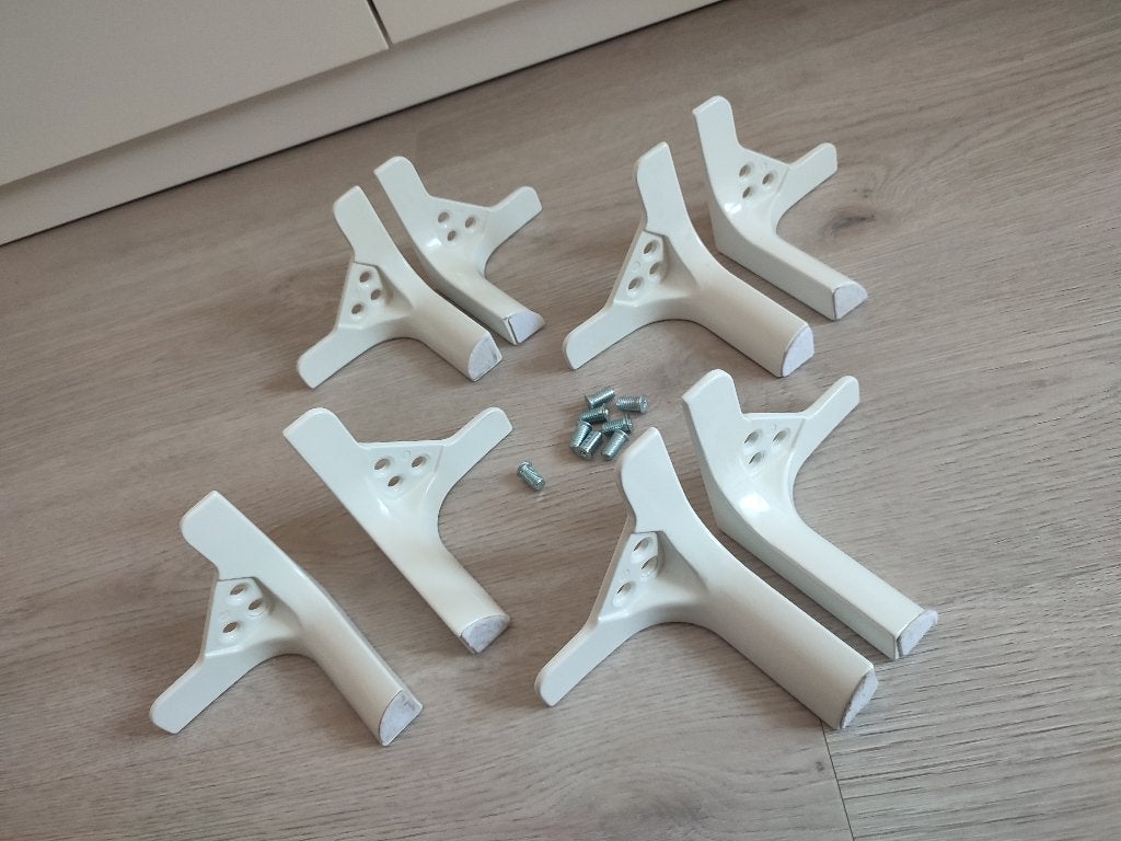 8x Witte kastpoten (IKEA NANNARP) voor o.a. Besta kasten, Ophalen of Verzenden, Zo goed als nieuw, 50 tot 100 mm, Overige typen