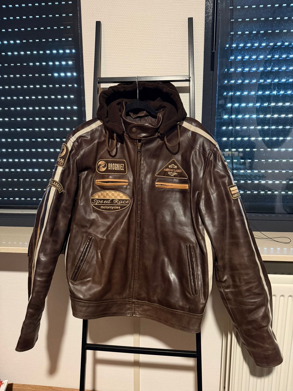 Heren leren jas met capuchon - Superior New York, Ophalen of Verzenden, Zo goed als nieuw, Maat 56/58 (XL), Bruin