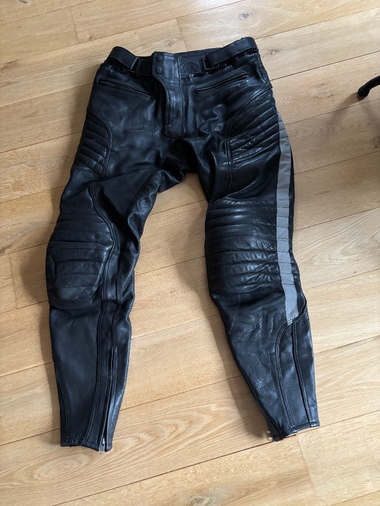 Leren Restyle motorbroek, Motoren, Ophalen of Verzenden, Tweedehands, Broek | leer