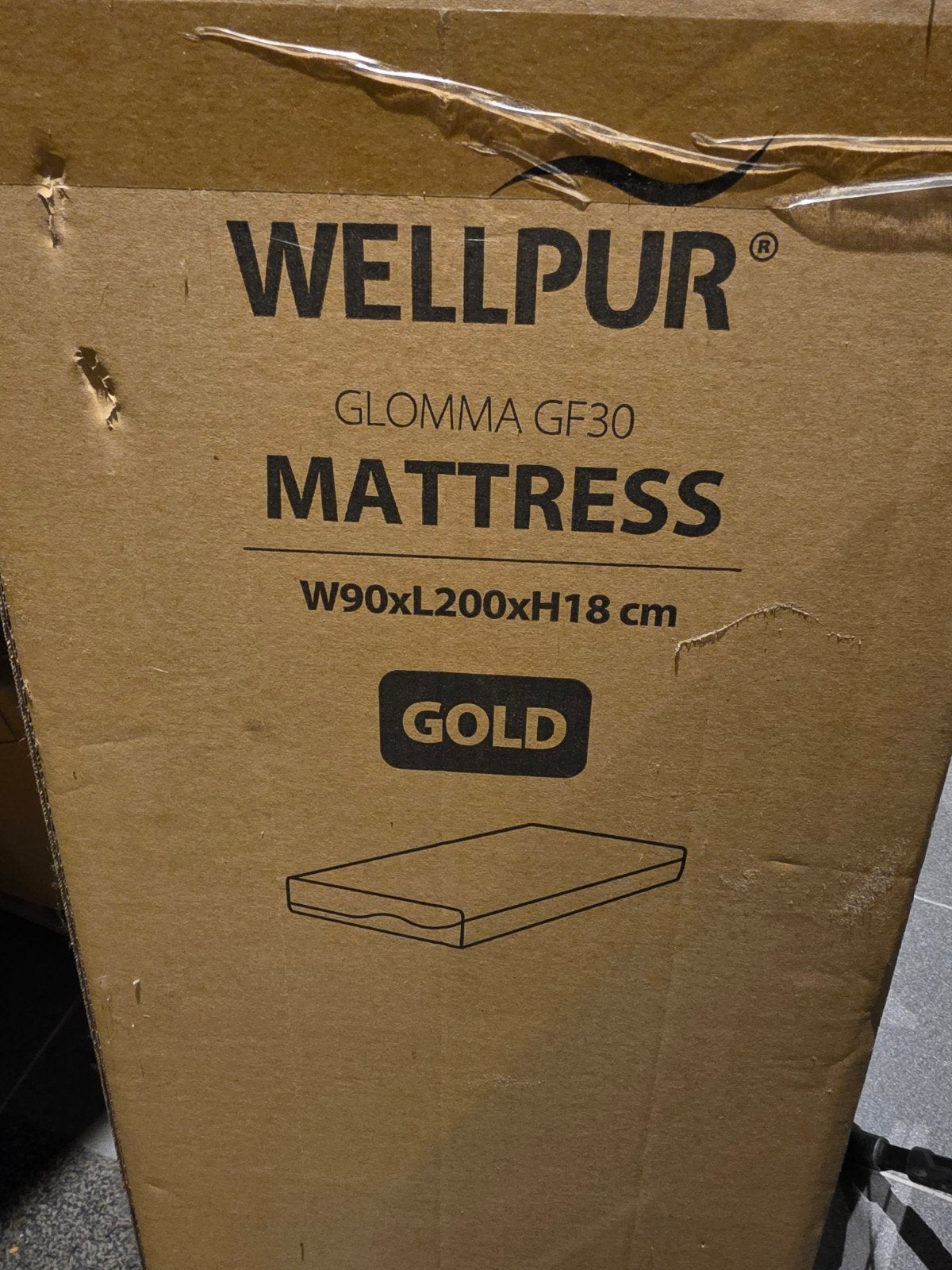 WELLPUR GLOMMA GF30 Matras 90x200x18 cm - Nieuw in doos, Ophalen, 90 cm, Eenpersoons, Nieuw