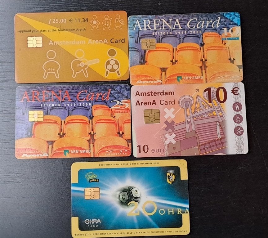 4 x ArenA card en 1 x Gelredome card 1999-2000, Overige typen, Eén persoon